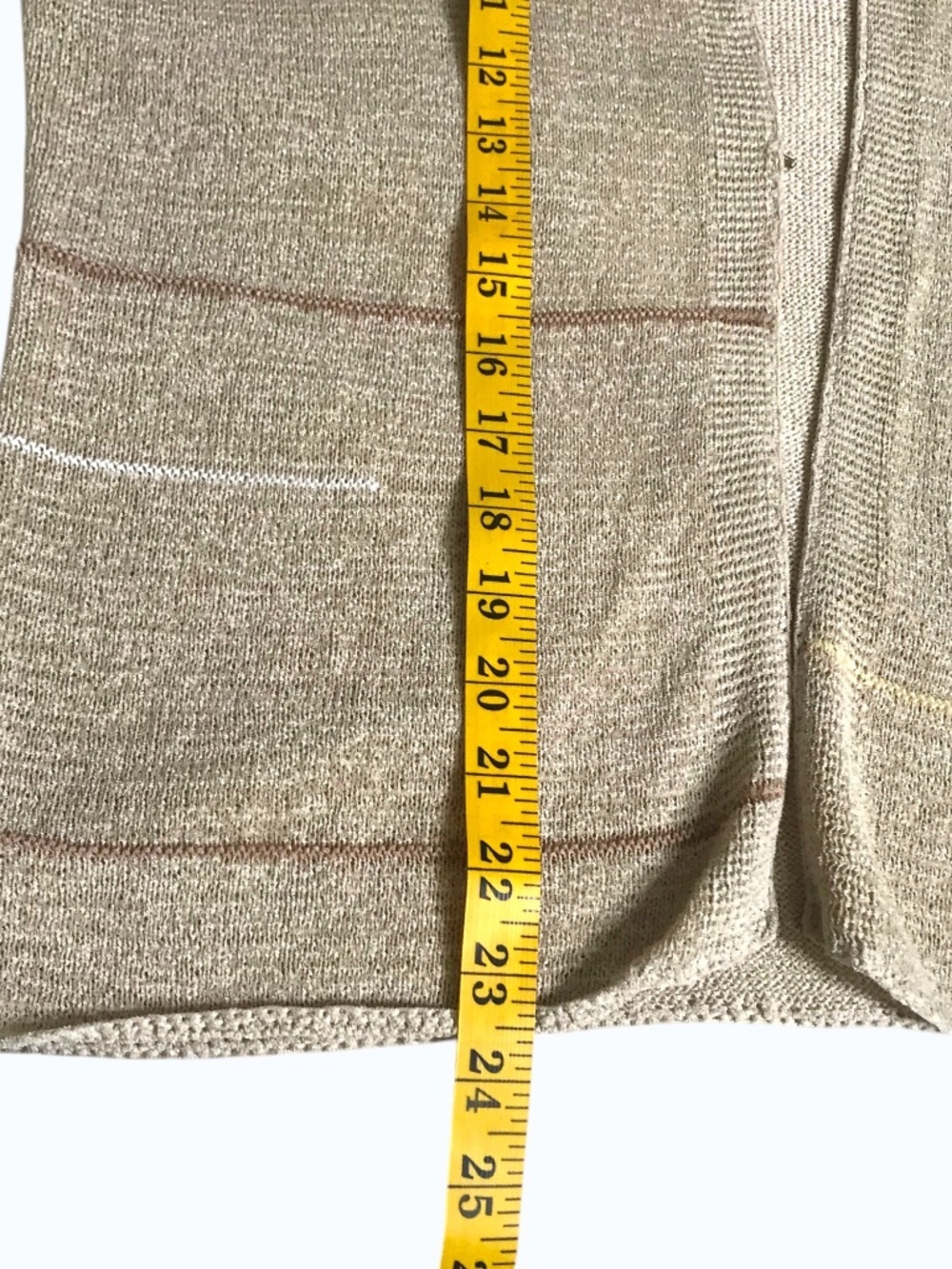 Petite Beige Open Front Knit Cardigan Sweater Size L Lightweight - Picture 7 of 12